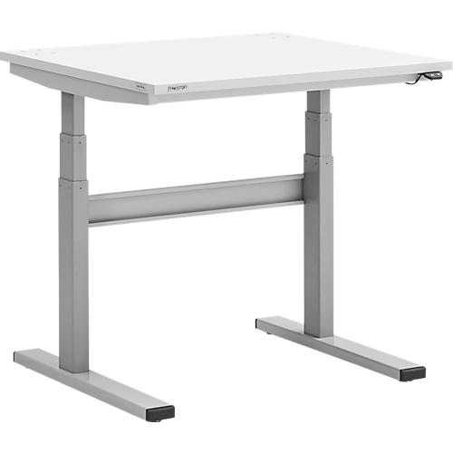 Treston TED Arbeitstisch M750, B 900 x T 800 mm, elektrisch höhenverstellbar, T-Fuß, lichtgrau RAL 7035
