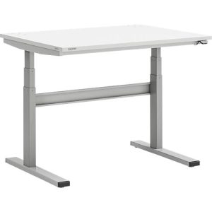 Treston TED Arbeitstisch M900, B 1100 x T 800 mm, elektrisch höhenverstellbar, T-Fuß, lichtgrau RAL 7035 Treston TED Arbeitstisch M900, B 1100 x T 800 mm, elektrisch höhenverstellbar, T-Fuß, lichtgrau RAL 7035