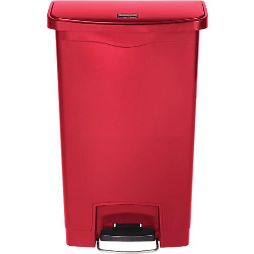 Tretabfalleimer Slim Jim®, Kunststoff, Fassungsvermögen 90 Liter, mit Rollen, rot