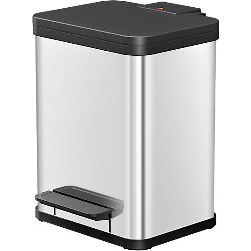 Tretmülleimer Hailo Öko Duo Plus M, 2 x 9 l, rechteckig, Edelstahl