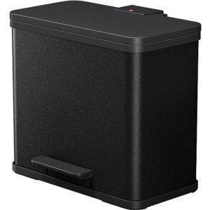 Tretmülleimer Hailo Öko Trio Plus L, 3 x 9 l, rechteckig, aus Stahlblech, schwarz Tretmülleimer Hailo Öko Trio Plus L, 3 x 9 l, rechteckig, aus Stahlblech, schwarz