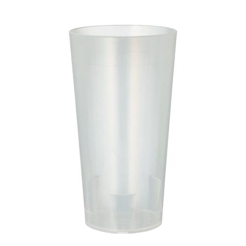 Trinkbecher Papstar, Mehrweg, 0,4 l, Ø 75 mm, mit Füllstrich & Stapelkante, unzerbrechlich, spülmaschinengeeignet, r, PP, transluzent, 10 Stück
