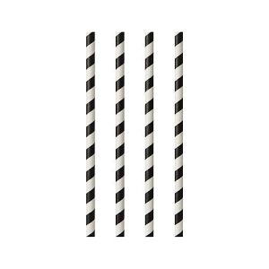 Trinkhalme Papstar Stripes, Einweg, L 200 x Ø 6 mm, aus FSC®-zertifiziertem Papier, schwarz-weiß, 100 Stück Trinkhalme Papstar Stripes, Einweg, L 200 x Ø 6 mm, aus FSC®-zertifiziertem Papier, schwarz-weiß, 100 Stück