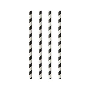 Trinkhalme Papstar Stripes, Einweg, L 240 x Ø 6 mm, aus FSC®-zertifiziertem Papier, schwarz-weiß, 100 Stück Trinkhalme Papstar Stripes, Einweg, L 240 x Ø 6 mm, aus FSC®-zertifiziertem Papier, schwarz-weiß, 100 Stück