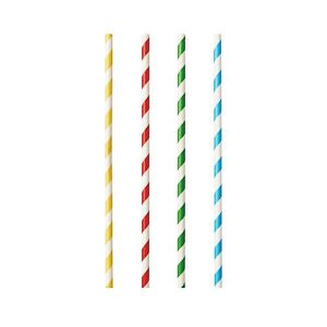 Trinkhalme Papstar Stripes, für Shakes, Einweg, L 210 x Ø 8 mm, aus FSC®-zertifiziertem Papier, farbsortiert, 100 Stück Trinkhalme Papstar Stripes, für Shakes, Einweg, L 210 x Ø 8 mm, aus FSC®-zertifiziertem Papier, farbsortiert, 100 Stück