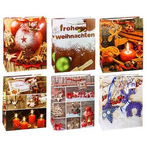 TSI Geschenktüten Weihnachten Serie 6, Polypropylen, B 260 x T 135 x H 320 mm, 12er-Set, 6 Motive sortiert TSI Geschenktüten Weihnachten Serie 6, Polypropylen, B 260 x T 135 x H 320 mm, 12er-Set, 6 Motive sortiert