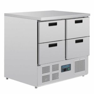 POLAR Kühltisch mit 4 Schubladen 240L, 900x700x880 mm POLAR Kühltisch mit 4 Schubladen 240L, 900x700x880 mm
