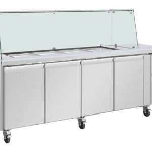 POLAR 4-türige Saladette mit Glasaufsatz, 2230x700x1360 mm POLAR 4-türige Saladette mit Glasaufsatz, 2230x700x1360 mm