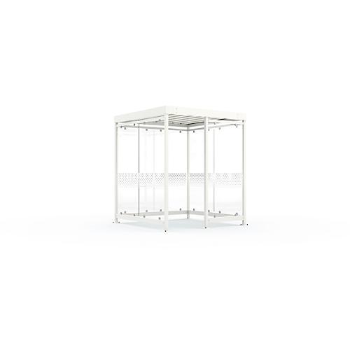 Überdachungssystem WSM Köln K2 b/c, B 2165 x T 2165 x H 2510 mm, Bausatz, verkehrsweiß RAL 9016