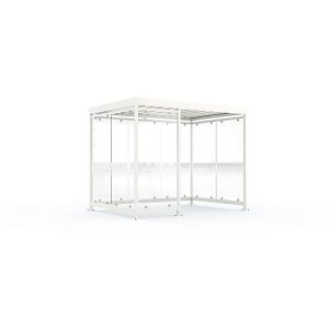 Überdachungssystem WSM Köln K3 c/b, B 3180 x T 2165 x H 2510 mm, fertig montiert, verkehrsweiß RAL 9016