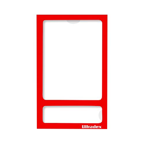 Ultradex Fotorahmen, magnetisch, transparente PET-Folie, für Fotos im Format 60 x 80 mm, rot, 5 Stück