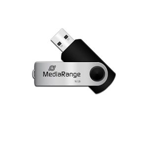 USB Stick MediaRange Serie MR, 16 GB, USB 2.0, Drehkappengehäuse, B 11 x T 11 x H 56 mm, schwarz-silber USB Stick MediaRange Serie MR, 16 GB, USB 2.0, Drehkappengehäuse, B 11 x T 11 x H 56 mm, schwarz-silber