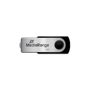 USB Stick MediaRange Serie MR, 8 GB, USB 2.0, Drehkappengehäuse, B 11 x T 11 x H 56 mm, schwarz-silber USB Stick MediaRange Serie MR, 8 GB, USB 2.0, Drehkappengehäuse, B 11 x T 11 x H 56 mm, schwarz-silber