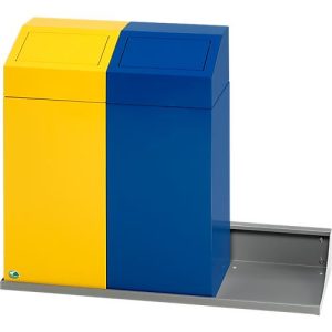 VAR Wandhalterung, für Wertstoffsammler mit einer Grundfläche von 320 x 320 mm & Volumen von 45 l, 3-fach