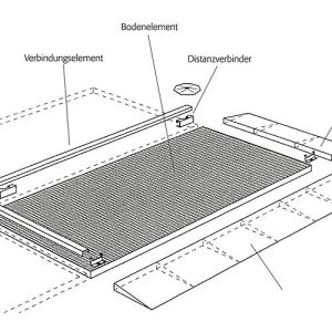 Verbindungselement für asecos Bodenelemente mit B 2500 x H 125 mm, Stahl verzinkt, B 2470 x T 45 mm Verbindungselement für asecos Bodenelemente mit B 2500 x H 125 mm, Stahl verzinkt, B 2470 x T 45 mm