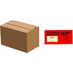 Versandkartons, Automatikboden, wiederverschließbar, bis 20 kg, L 270 x B 140 x H 130 mm, 50 Stück + 250 Lieferscheintaschen, DIN lang, PCR-Polyethylen Versandkartons, Automatikboden, wiederverschließbar, bis 20 kg, L 270 x B 140 x H 130 mm, 50 Stück + 250 Lieferscheintaschen, DIN lang, PCR-Polyethylen
