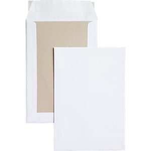 Versandtasche, B5, Papprückwand und Haftklebung, ohne Fenster, weiß, 250 St. Versandtasche, B5, Papprückwand und Haftklebung, ohne Fenster, weiß, 250 St.