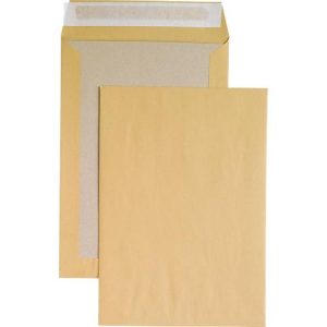 Versandtasche, C4, Papprückwand und Haftklebung, ohne Fenster, braun, 125 St.