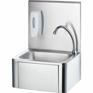 Handwaschbecken mit Kniebedienung, inkl. Armatur und Seifenspender, Wandmontage Handwaschbecken mit Kniebedienung, inkl. Armatur und Seifenspender, Wandmontage
