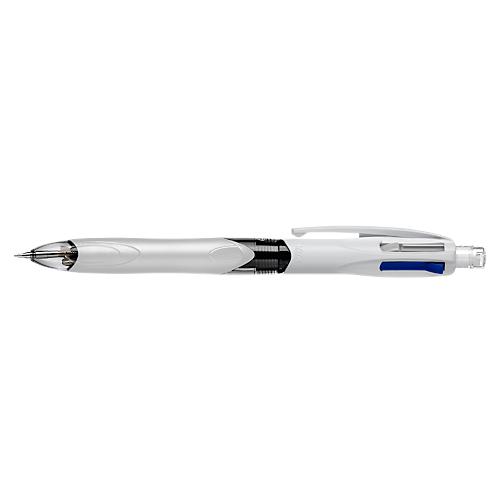 Vierfarbkugelschreiber BIC® 4 Colours® 3+1 HB, dokumentenecht, inkl. Ersatzminen, grau/weiß