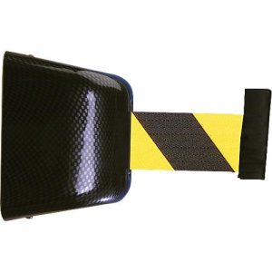 Wand-Gurtkassette, magnethaftend, 5 m, Gurt schwarz/gelb Wand-Gurtkassette, magnethaftend, 5 m, Gurt schwarz/gelb