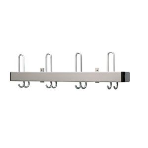 Wandgarderobe, flache Hakenträger, Aluminium, 800 mm breit Wandgarderobe, flache Hakenträger, Aluminium, 800 mm breit