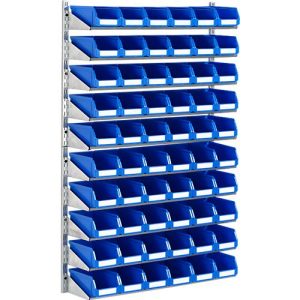 Wandregal 10VK Schäfer Shop Select, 10 Böden, L 1000 x B 640 x T 155 mm, mit 60 Sichtlagerkästen LF 211, blau Wandregal 10VK Schäfer Shop Select, 10 Böden, L 1000 x B 640 x T 155 mm, mit 60 Sichtlagerkästen LF 211, blau