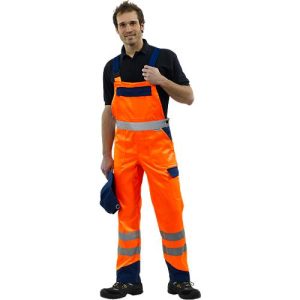 Warnschutz-Latzhose orange/blau Gr.48 Warnschutz-Latzhose orange/blau Gr.48