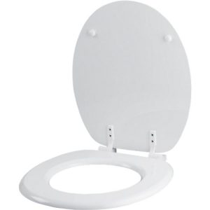 WC-Sitz ‚Relax‘, L 445 x B 375 mm, Scharniere aus Kunststoff, weiß WC-Sitz ‚Relax‘, L 445 x B 375 mm, Scharniere aus Kunststoff, weiß