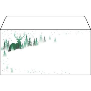 Weihnachtsumschlag ‚Christmas Forest‘, 25 Umschläge ohne Fenster, DIN Lang, Inkjet- & Laserdrucker