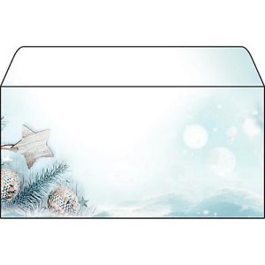 Weihnachtsumschlag ‚Snow Star‘, 25 Umschläge ohne Fenster, DIN Lang, Inkjet- & Laserdrucker Weihnachtsumschlag ‚Snow Star‘, 25 Umschläge ohne Fenster, DIN Lang, Inkjet- & Laserdrucker