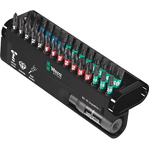Wera Bit-Set Bit-Check 30 Impaktor, Aufbew. Kunststoffklapphalter, 30-teilig, B 85 x T 165 x H 35 mm