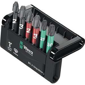 Wera Bit-Set Bit-Check 6 Impaktor, Aufbew. Kunststoffklapphalter, 6-teilig, B 65 x T 72 x H 12 mm