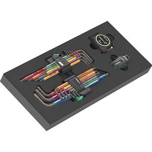WERA Werkzeugmodul 9740, 20-tlg., Schaumstoffeinlage, wasser- & ölabweisend, B 172 x H 44 x T 392 mm