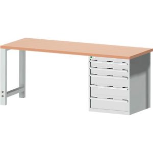 Werkbank cubio W-2077-11-2.34, lichtgrau Werkbank cubio W-2077-11-2.34, lichtgrau