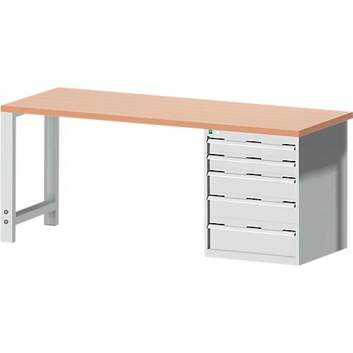 Werkbank cubio W-2077-11-2.34, lichtgrau