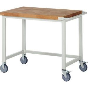 Werkbank Serie 8000, fahrbar, Arbeitsplatte Buche-Massiv, B 1000 x T 700 x H 880 mm Werkbank Serie 8000, fahrbar, Arbeitsplatte Buche-Massiv, B 1000 x T 700 x H 880 mm