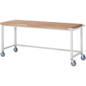 Werkbank Serie 8000, fahrbar, Arbeitsplatte Buche-Massiv, B 2000 x T 700 x H 880 mm Werkbank Serie 8000, fahrbar, Arbeitsplatte Buche-Massiv, B 2000 x T 700 x H 880 mm