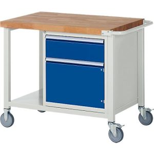 Werkbank Serie 8152, fahrbar, mit Schublade, B 1000 x T 700 x H 880 mm Werkbank Serie 8152, fahrbar, mit Schublade, B 1000 x T 700 x H 880 mm