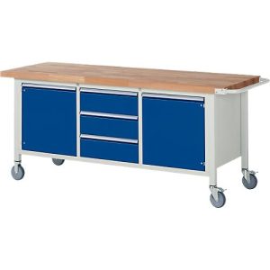 Werkbank Serie 8569, fahrbar, 3 Schubladen, 2 Türen Werkbank Serie 8569, fahrbar, 3 Schubladen, 2 Türen