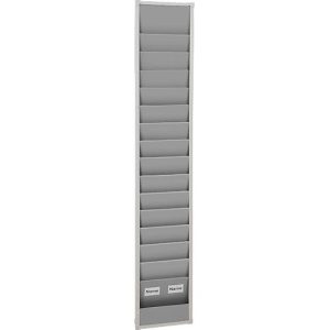 Werkstattplaner Eichner, 1-bahnig, 15 Schienen, für bis zu 15 Auftragstaschen des Formates A4, B 315 x H 1757 mm, Kunststoff, grau Werkstattplaner Eichner, 1-bahnig, 15 Schienen, für bis zu 15 Auftragstaschen des Formates A4, B 315 x H 1757 mm, Kunststoff, grau