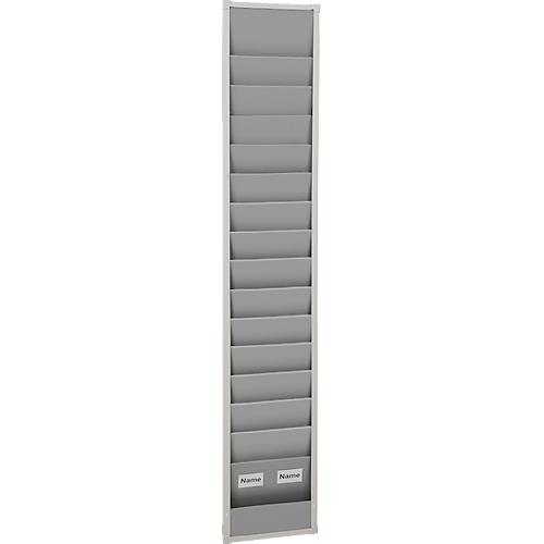 Werkstattplaner Eichner, 1-bahnig, 15 Schienen, für bis zu 15 Auftragstaschen des Formates A4, B 315 x H 1757 mm, Kunststoff, grau