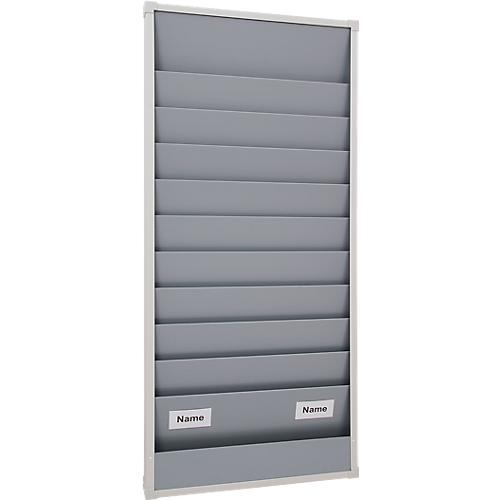 Werkstattplaner Eichner, 2-bahnig, 10 Schienen, für bis zu 20 Auftragstaschen des Formates A4, B 554 x H 1282 mm, Kunststoff, grau