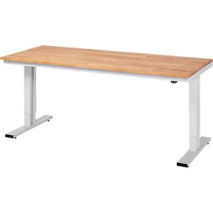 Werktisch Serie adlatus 300, Buche-Massiv-Platte, B 2000 x T 800 x H 720 – 1120 mm Werktisch Serie adlatus 300, Buche-Massiv-Platte, B 2000 x T 800 x H 720 – 1120 mm