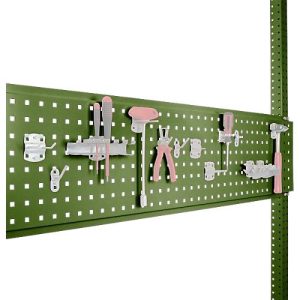 Werkzeug-Lochplatte, für Tischbreite 1750 mm, f. Serie Universal/Profi, resedagrün RAL 6011 Werkzeug-Lochplatte, für Tischbreite 1750 mm, f. Serie Universal/Profi, resedagrün RAL 6011