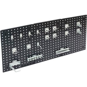 Werkzeughalter Set ADB, 18-teilig, für Lochwände mit 4-Kantlochung 10 x 10 mm & Lochabstand 38 mm, Stahl pulverbeschichtet, weißaluminium RAL 9006