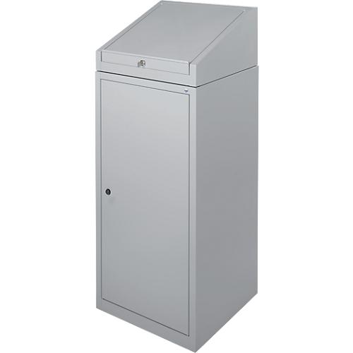 Werkzeugschrank mit Schreibpult, Flügeltür, 2 Böden, 1 Schub, B 500 x T 500 x H 1200 mm, abschließbar, weißaluminium
