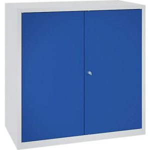 Werkzeugschrank, Sicherheitsschloss, 2 Einlegeböden & 1 Schublade, B 1000 x T 500 x H 1000 mm, Stahlblech, lichtgrau/enzianblau Werkzeugschrank, Sicherheitsschloss, 2 Einlegeböden & 1 Schublade, B 1000 x T 500 x H 1000 mm, Stahlblech, lichtgrau/enzianblau