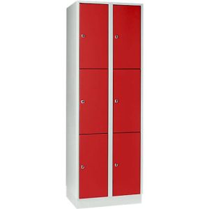 Wertfachschrank 300 mm, 2 Abteile, 6 Fächer, Sicherheitszylinderschloss, Sockel, feuerrot Wertfachschrank 300 mm, 2 Abteile, 6 Fächer, Sicherheitszylinderschloss, Sockel, feuerrot