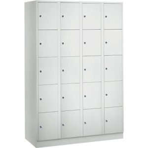 Wertfachschrank 300 mm, 4 Abteile, 20 Fächer, Sicherheitszylinderschloss, Sockel, lichtgrau Wertfachschrank 300 mm, 4 Abteile, 20 Fächer, Sicherheitszylinderschloss, Sockel, lichtgrau